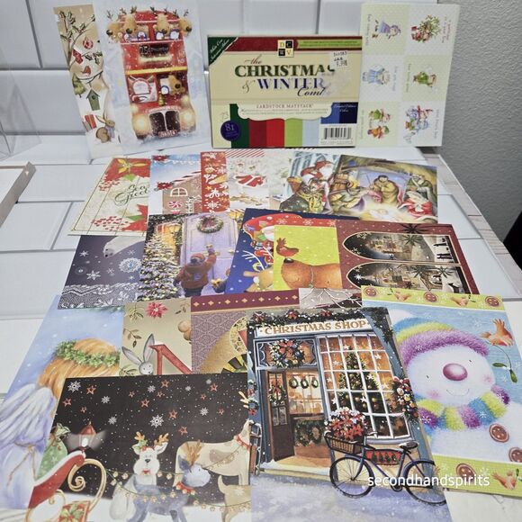 Christmas Winter Card Stock Mat Stack 73 Sheets Plus 23 Card Journal Sheets - Picture 1 of 9